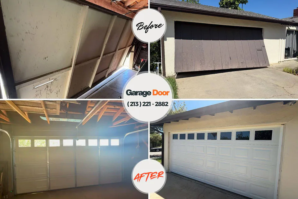 Before and after: garage door repair San Castle, FL